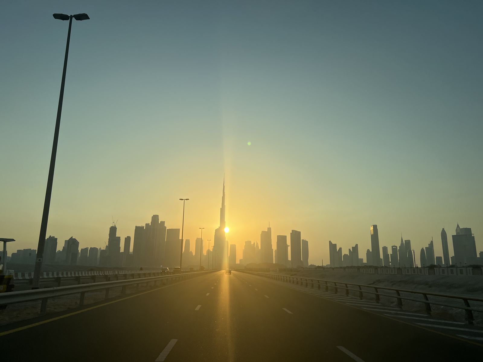 Burj Khalifa at sunset in Dubai