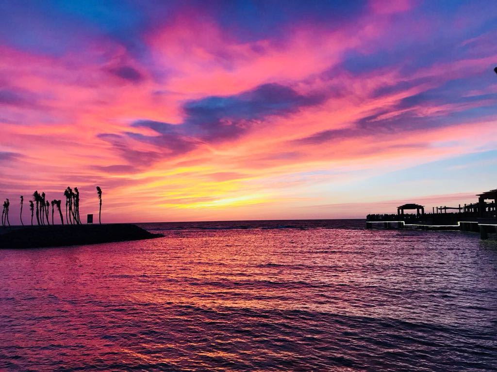 Sunset over the Red Sea at the Jeddah waterfront