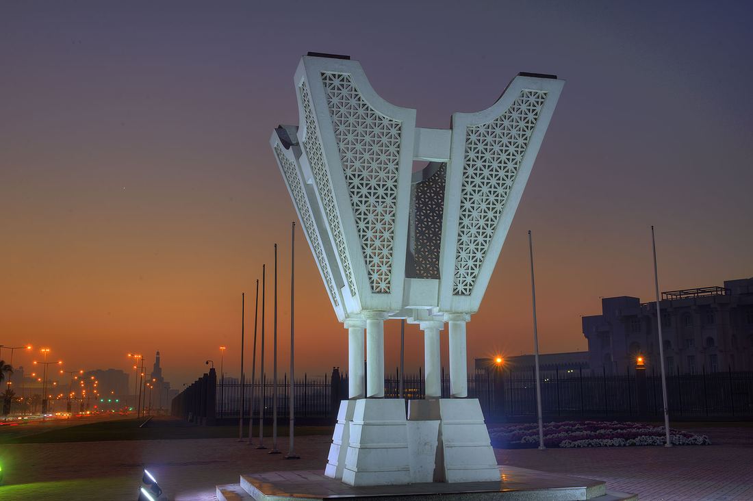 Giant sculpture of a traditional incense burner in Doha